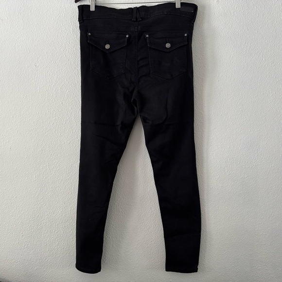 Black Curvy Skinny Stretch Jeans Double Button Plus Sz 16W Angels Forever Young - Picture 10 of 13